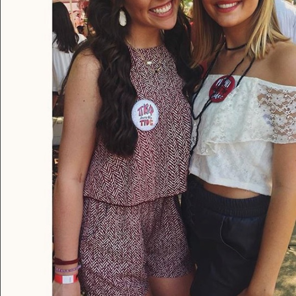 Red and white romper